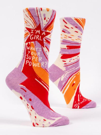 I'm A Girl, Whats Your Super Power Women's Socks