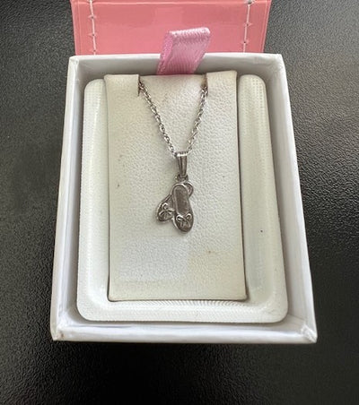 Children's Sterling Silver Ballet Slipper Necklace 15"