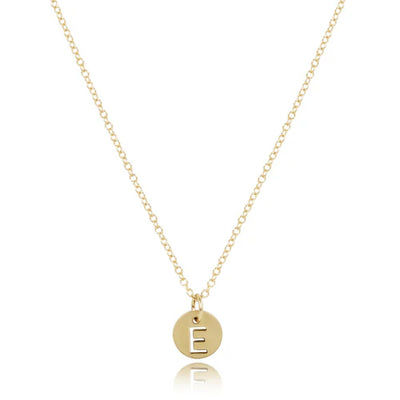 E Newton 16" Necklace Gold Disc E