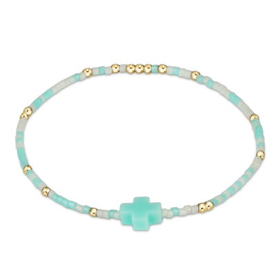 E Girl Hope Unwritten Signature Cross Bracelet - Mint Say