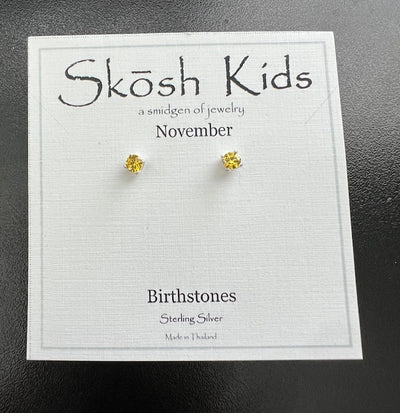November 4MM Sterling Silver Studs