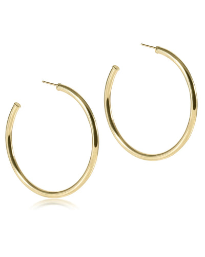 E Newton Round Gold 2" Post Hoop