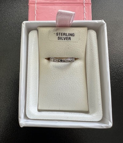 Children's Sterling Silver Heart Band Ring Size 1