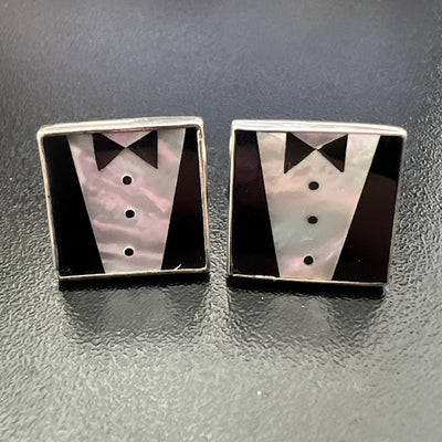 Sterling Silver Tuxedo Cufflinks