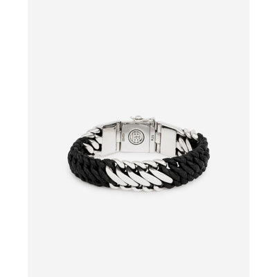 Men's Bracelet Sterling Silver Leather Bracelet