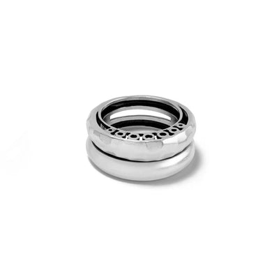 Inner Circle Silver Double Ring Size 9