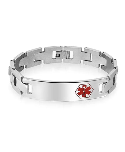 Men's Stainless Steel Medical Alert ID
