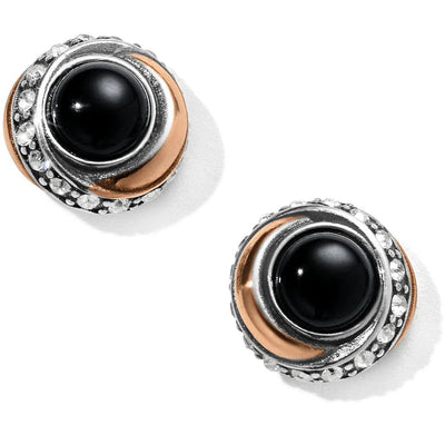 Neptune's Rings Black Agate Earrings
