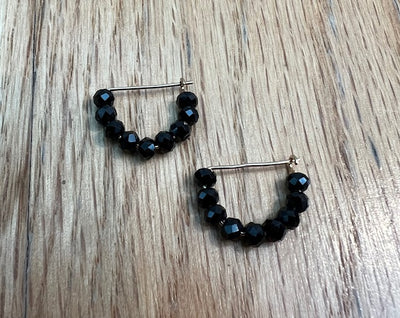 Black Onyx Micro Gem Huggies