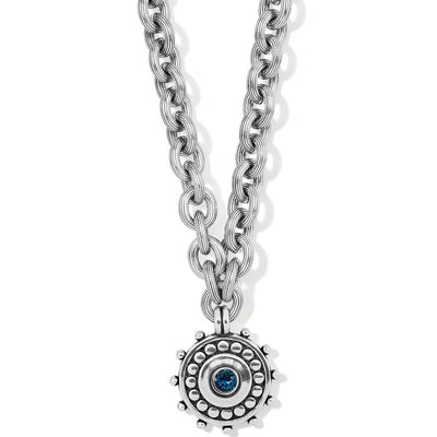 Pebble Dot Medali Blue Collar Necklace