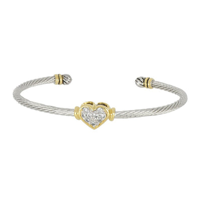 Celebration Petite Pav? Heart Wire Cuff Bracelet