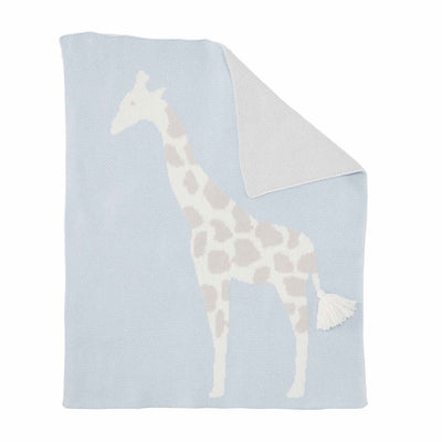 Blue Giraffe Chenille Blanket | Unique Gifts That Make a Statement