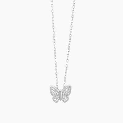 Silver Butterfly Effect Pendant Necklace