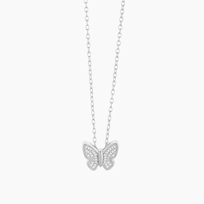 Silver Butterfly Effect Pendant Necklace