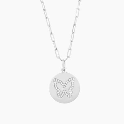 Silver Butterfly Kisses Necklace