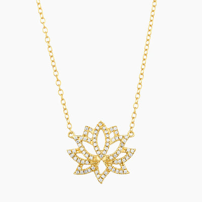 Gold Blooming Lotus Necklace