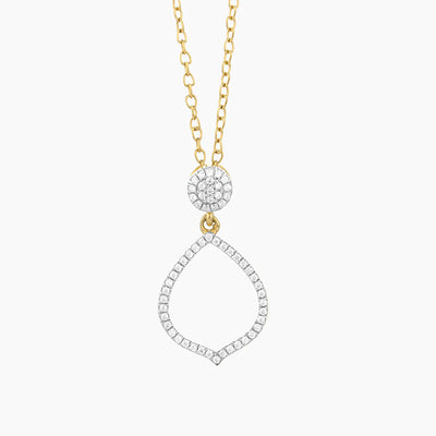 Gold Pear Drop Pendant Necklace