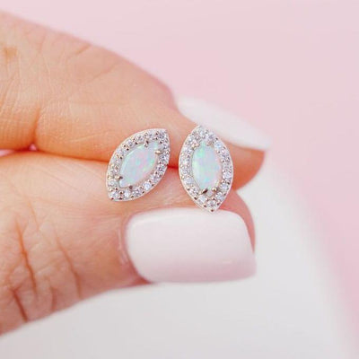 White Opal Good Eye Studs