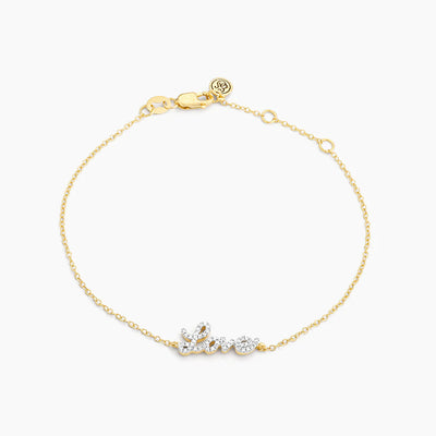 Gold All You Need Is Chain Bracelet
