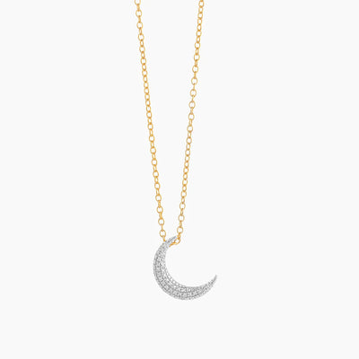Gold Over The Moon Pendant Necklace