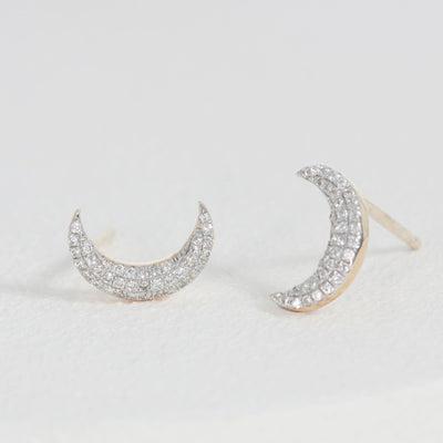Mini Moon Stud Earrings