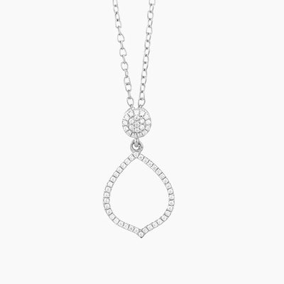Silver Pear Drop Pendant Necklace