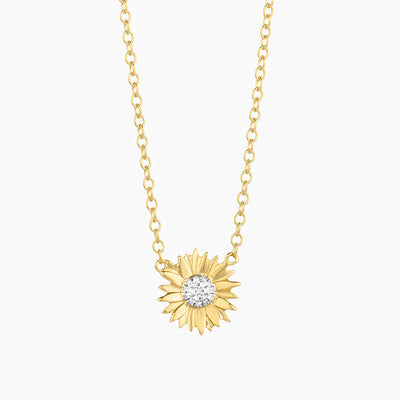 Gold Sunflower Pendant Necklace