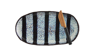 Balck Stripe Pattern Platter Set