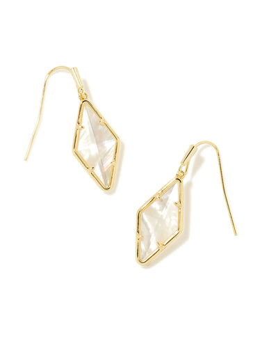 Kinsley Gold Drop Earrings in Ivory Mother-of-Pearl